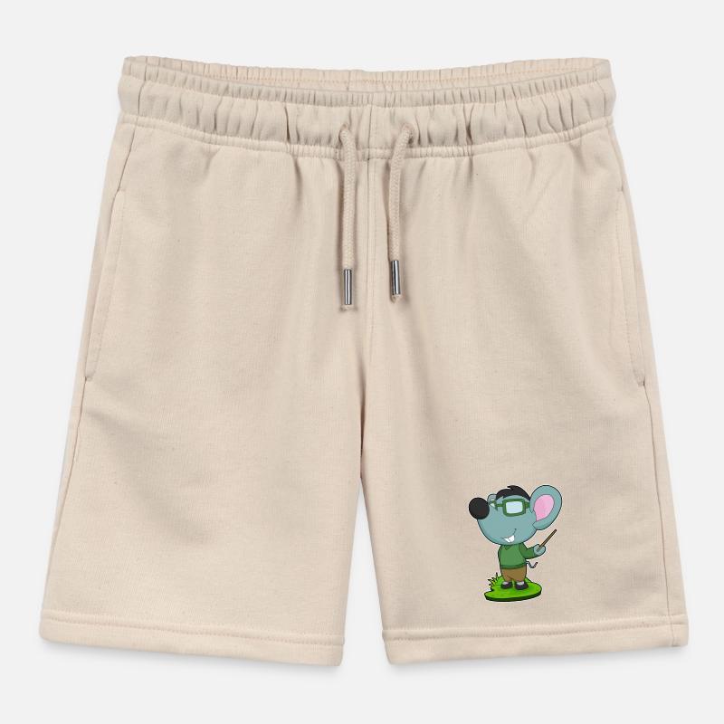 Mouse Teacher Pointer Kids Organic Sweat Shorts by Stanley/Stella