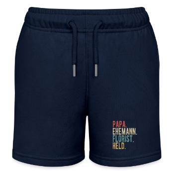 Florist Papa Ehemann Held - Kinder Organic Joggingshorts Mini Bolter von Stanley/Stella - Navy - Vorne