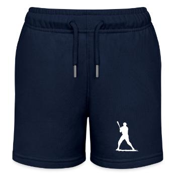 Baseball player with baseball bat - Kids Organic Sweat Shorts by Stanley/Stella - navy - Front