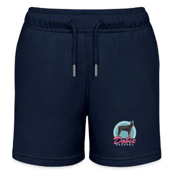 Dobermann Dobie Grandma Hundebesitzerin Geschenk - Kinder Organic Joggingshorts Mini Bolter von Stanley/Stella - Navy - Vorne