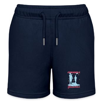 Mamie joueuse de Cornhole | Blind Hole Bean Bag Cadeau - Short de jogging enfant bio Stanley/Stella - bleu marine - Devant