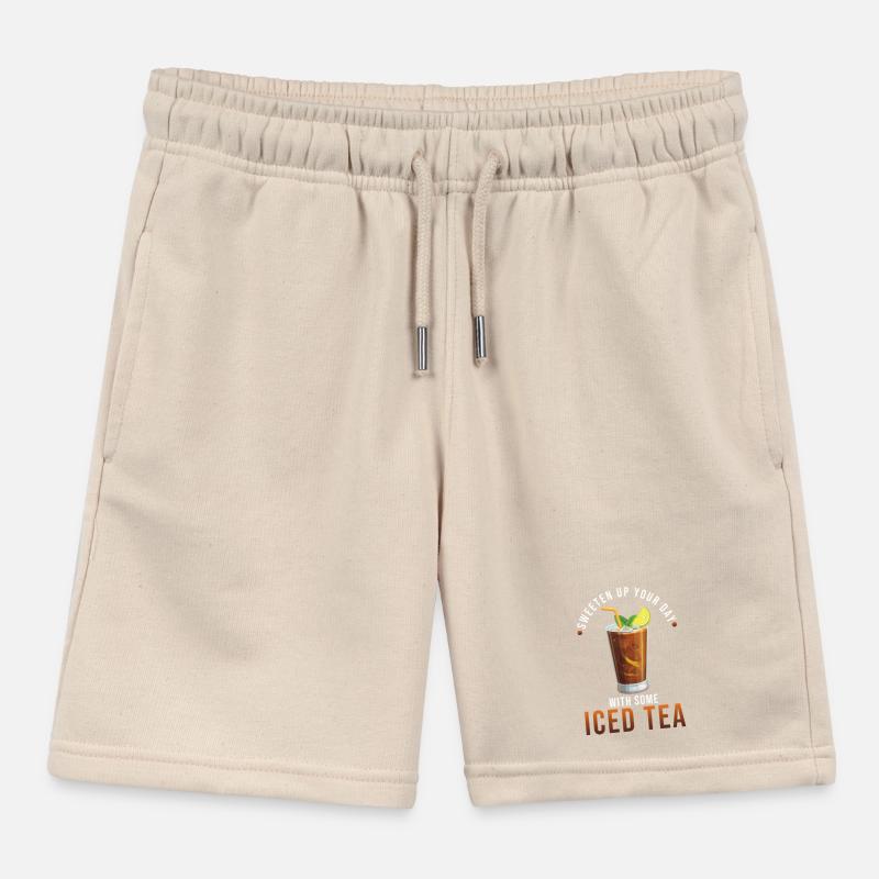Iced Tea Drink Design Keep Calm and Iced Tea Kids Organic Sweat Shorts by Stanley/Stella