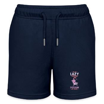 Opossum Spruch - Kinder Organic Joggingshorts Mini Bolter von Stanley/Stella - Navy - Vorne