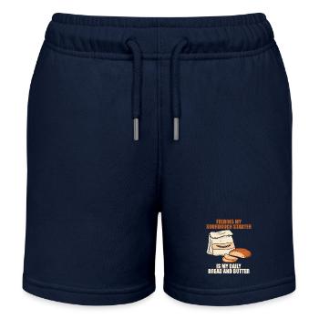 Saurdough Starter - Kids Organic Sweat Shorts by Stanley/Stella - navy - Front