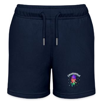 Gnom Meerjungfrau - Gartenzwerg - Kinder Organic Joggingshorts Mini Bolter von Stanley/Stella - Navy - Vorne