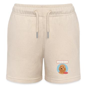 Chien Cavapoo | Cadeau du propriétaire de chien Cavoodle - Short de jogging enfant bio Stanley/Stella - écru doux - Devant