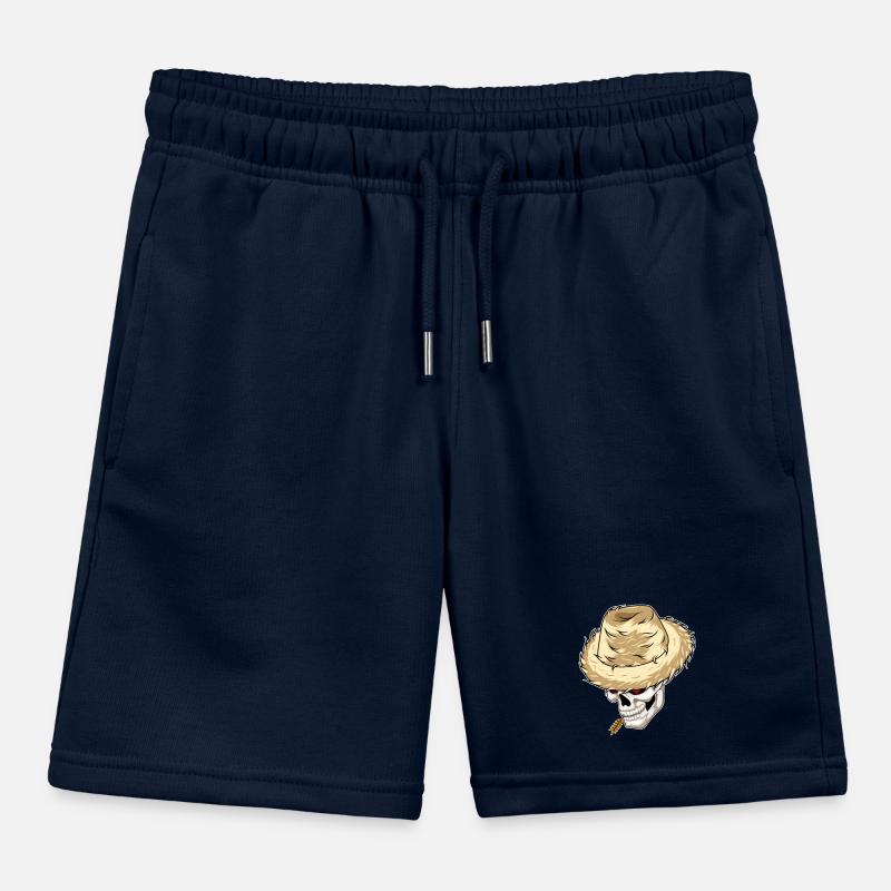 Skull Farmer Wheat Kids Organic Sweat Shorts by Stanley/Stella