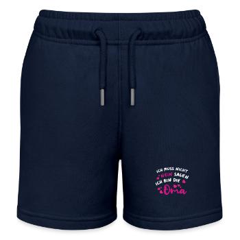 Ich muss nicht nein sagen Ich bin die Oma - Kinder Organic Joggingshorts Mini Bolter von Stanley/Stella - Navy - Vorne