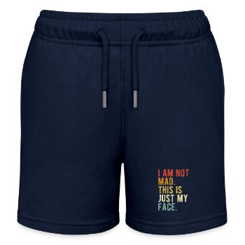 I Am Not Mad This Is Just My Face - Kids Organic Sweat Shorts by Stanley/Stella - navy - Front