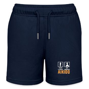 Mari d’aïkido - Short de jogging enfant bio Stanley/Stella - bleu marine - Devant