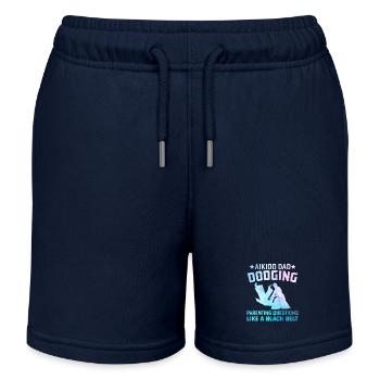 Aikido Dad Dodging parenting questions like a - Kids Organic Sweat Shorts by Stanley/Stella - navy - Front