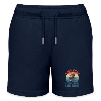 Wing Chun Ich höre auf, wenn ich fertig bin - Kinder Organic Joggingshorts Mini Bolter von Stanley/Stella - Navy - Vorne