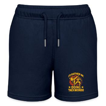 I'd rather be doing Taekwondo - Kids Organic Sweat Shorts by Stanley/Stella - navy - Front