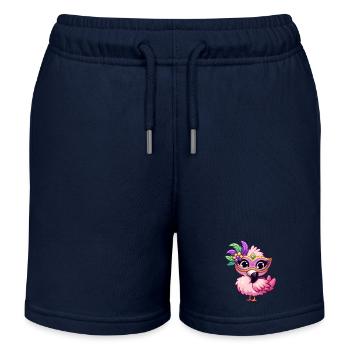 Mardi Gras Comic Flamingo - Short de jogging enfant bio Stanley/Stella - bleu marine - Devant