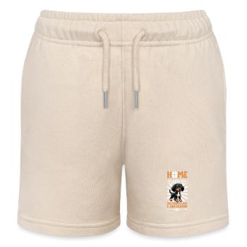 Home - Austrian Black and Tan Hound - Kids Organic Sweat Shorts by Stanley/Stella - soft Ecru - Front