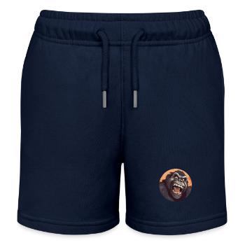 Cooler Gorilla Brüllt Affenmotive Design - Kinder Organic Joggingshorts Mini Bolter von Stanley/Stella - Navy - Vorne