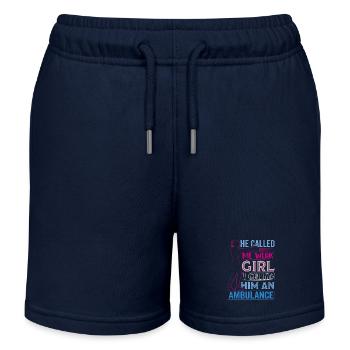 Il m’a appelé une fille faible, je l’ai appelé une ambulance - Short de jogging enfant bio Stanley/Stella - bleu marine - Devant