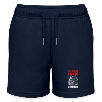 Norwegian Forest Cat Grandpa Norwegian Cat Gift - Kids Organic Sweat Shorts by Stanley/Stella - navy - Front