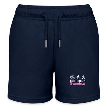 Triathlon Grandma Triathlete Triathlete Gift - Kids Organic Sweat Shorts by Stanley/Stella - navy - Front
