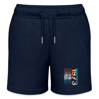 Edition limitée depuis 1973 Anniversaire Millésime 1973 - Short de jogging enfant bio Stanley/Stella - bleu marine - Devant