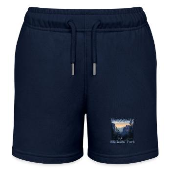 Yosemite Park: Grunge & Natural Wonders - Kids Organic Sweat Shorts by Stanley/Stella - navy - Front