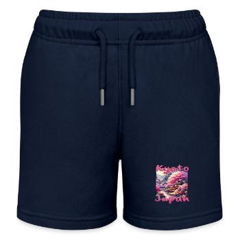 Kyoto Zauber: Sonnenuntergang, Pagoden & Fluss - Kinder Organic Joggingshorts Mini Bolter von Stanley/Stella - Navy - Vorne