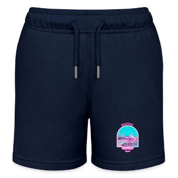 Pink industrial harbour in Finland - Kids Organic Sweat Shorts by Stanley/Stella - navy - Front