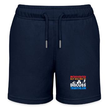 Triathlon Triathletes Triathlete Athlete Gift - Kids Organic Sweat Shorts by Stanley/Stella - navy - Front