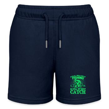 fisch, fisch, angeln, see, meer, angeln, fauna, exotisch - Kinder Organic Joggingshorts Mini Bolter von Stanley/Stella - Navy - Vorne