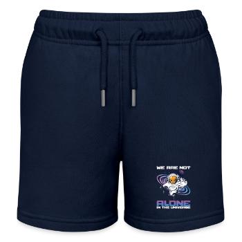Nous ne sommes pas seuls astronaute théoricien croyant extraterrestre - Short de jogging enfant bio Stanley/Stella - bleu marine - Devant