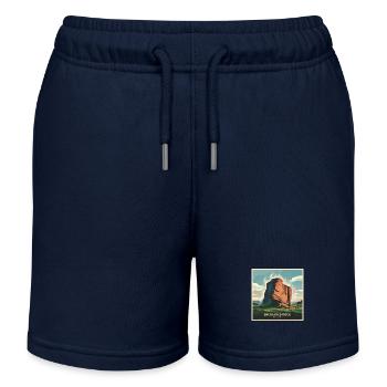 Enchanted Rock Texas Mountains Landscape - Kids Organic Sweat Shorts by Stanley/Stella - navy - Front