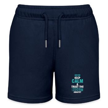 Keep Calm & Trust the Budget Analyst - Kids Organic Sweat Shorts by Stanley/Stella - navy - Front