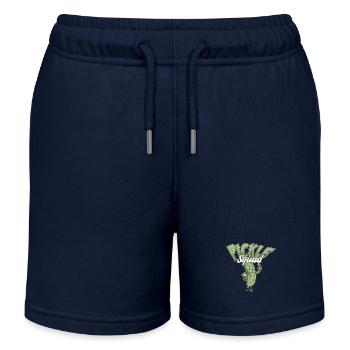 Emotional Support Pickle Supportive Friend - Kids Organic Sweat Shorts by Stanley/Stella - navy - Front