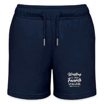 Wrestling ist meine Lieblingssaison - Kinder Organic Joggingshorts Mini Bolter von Stanley/Stella - Navy - Vorne