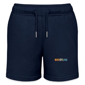 Wrestling - Kids Organic Sweat Shorts by Stanley/Stella - navy - Front