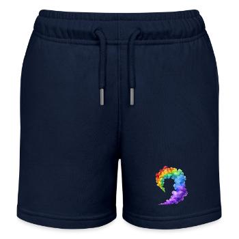 Colorful Smoke Profile In Vivid Colors - Kids Organic Sweat Shorts by Stanley/Stella - navy - Front