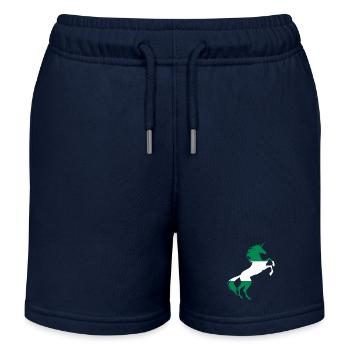Einhorn Nigeria Flagge Shirt Magisches Einhorn Nigeria - Kinder Organic Joggingshorts Mini Bolter von Stanley/Stella - Navy - Vorne