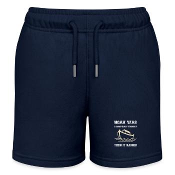 Noé était un théoricien du complot puis il a plu - Short de jogging enfant bio Stanley/Stella - bleu marine - Devant