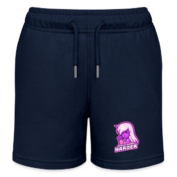 Girls Game Harder - Kids Organic Sweat Shorts by Stanley/Stella - navy - Front