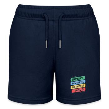 Funny Dividend Investor Financial Independence - Kids Organic Sweat Shorts by Stanley/Stella - navy - Front