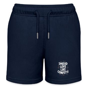 Spread Love Like Confetti Botschaft - Kinder Organic Joggingshorts Mini Bolter von Stanley/Stella - Navy - Vorne