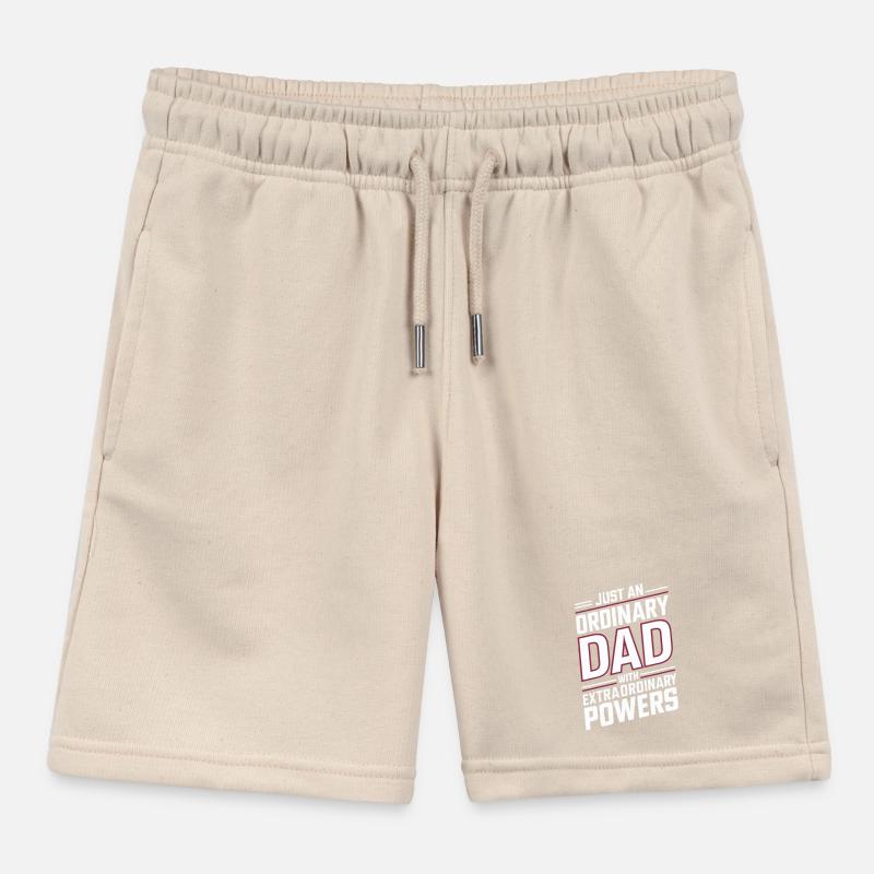 Ordinary dad with extraordinary powers Kids Organic Sweat Shorts by Stanley/Stella