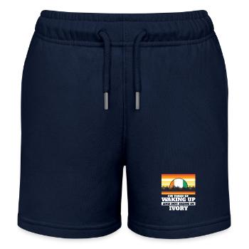 Tired of Waking Up and Not Being In Ivory - Kids Organic Sweat Shorts by Stanley/Stella - navy - Front