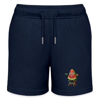 Personnage de pastèque sauveteur - Short de jogging enfant bio Stanley/Stella - bleu marine - Devant