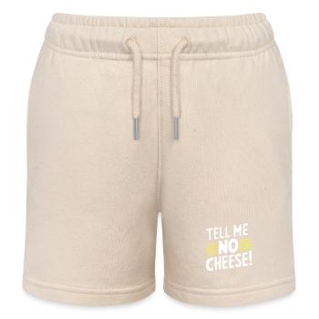 Tell me no cheese German Denglish Proverb - Kids Organic Sweat Shorts by Stanley/Stella - soft Ecru - Front