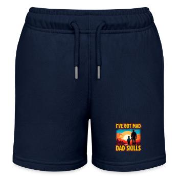 J’ai des compétences de papa fou - Short de jogging enfant bio Stanley/Stella - bleu marine - Devant