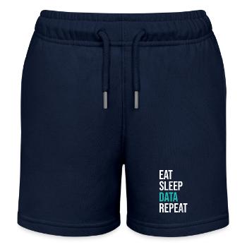 Eat Sleep Data Repeat Statistik Liebhaber - Kinder Organic Joggingshorts Mini Bolter von Stanley/Stella - Navy - Vorne