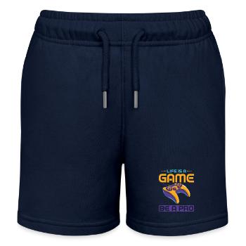 Life Is A Game Be A Pro - Kids Organic Sweat Shorts by Stanley/Stella - navy - Front