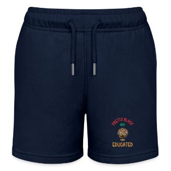 Hübsche schwarze und gebildete schwarze Afroamerikanerin - Kinder Organic Joggingshorts Mini Bolter von Stanley/Stella - Navy - Vorne