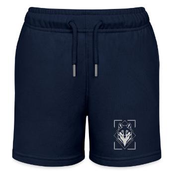 Stilvoller Wolfskopf Geometrisch - Kinder Organic Joggingshorts Mini Bolter von Stanley/Stella - Navy - Vorne